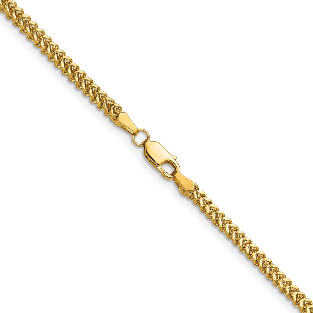 10K Yellow Gold 24" 2.3mm Franco Chain Necklace with Lobster Clasp