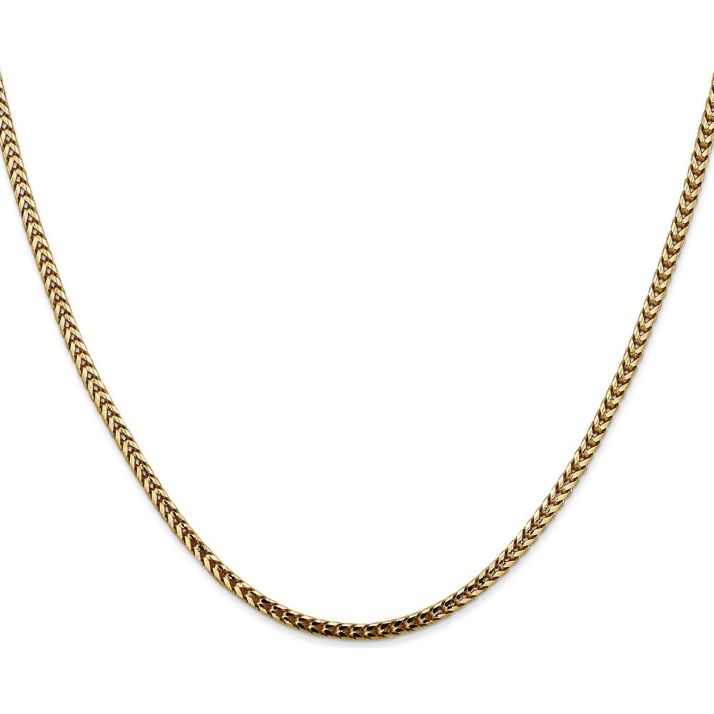 10K Yellow Gold 24" 2.5mm Franco Chain Necklace - Polished Finish