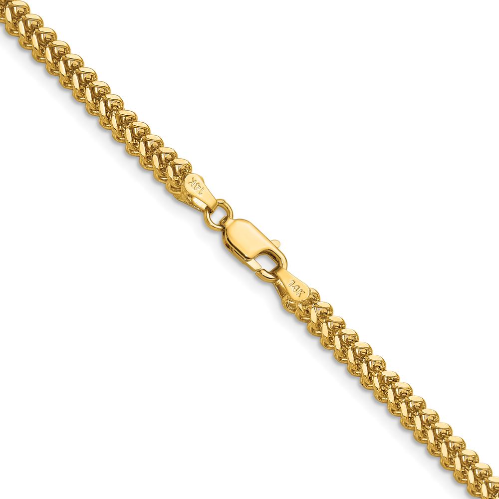 10K Yellow Gold 24" 2.5mm Franco Chain Necklace - Polished Finish