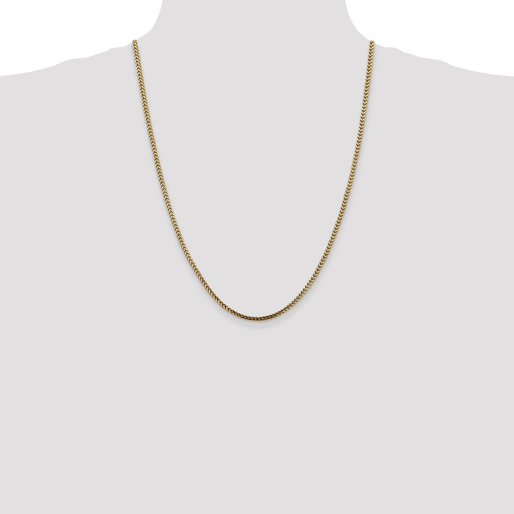 10K Yellow Gold 24" 2.5mm Franco Chain Necklace - Polished Finish