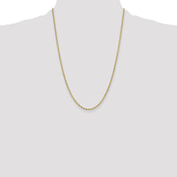 10K Yellow Gold 24" 2.5mm Semi-Solid Rope Chain Necklace