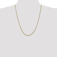 10K Yellow Gold 24" 2mm Byzantine Chain Necklace - Solid Handmade Design