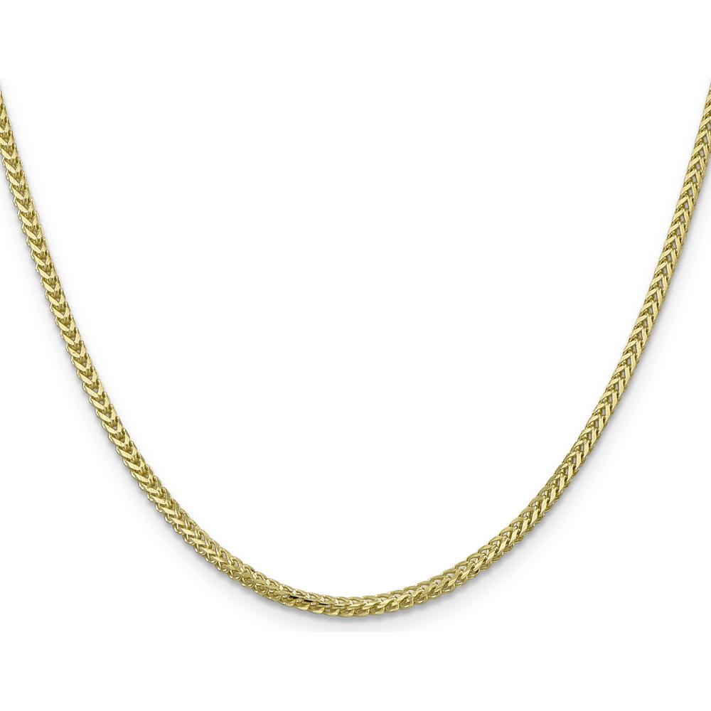 10K Yellow Gold 24" 2mm Franco Chain Necklace with Polished Finish and Lobster Clasp