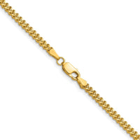 10K Yellow Gold 24" 2mm Franco Chain Necklace with Polished Finish and Lobster Clasp