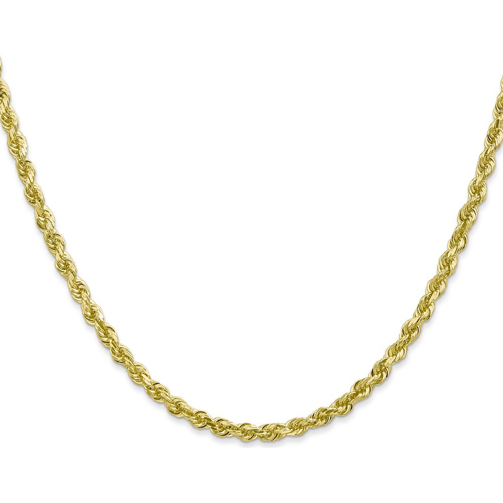 10K Yellow Gold 24" 3.35mm Diamond-Cut Rope Chain Necklace