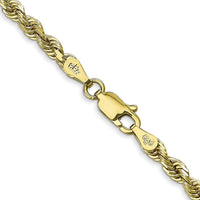 10K Yellow Gold 24" 3.35mm Diamond-Cut Rope Chain Necklace