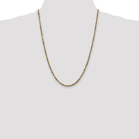 10K Yellow Gold 24" 3.5mm Diamond-Cut Rope Chain with Lobster Clasp