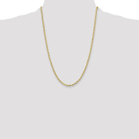 10K Yellow Gold 24" 3.5mm Semi-Solid Rope Chain Necklace