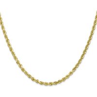 10K Yellow Gold 24" 3mm Diamond-Cut Rope Chain with Lobster Clasp