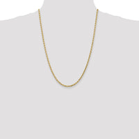 10K Yellow Gold 24" 3mm Diamond-Cut Rope Chain with Lobster Clasp