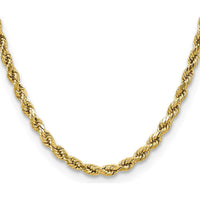 10K Yellow Gold 24" 4.9mm Semi-Solid Diamond-Cut Rope Chain Necklace