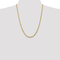 10K Yellow Gold 24" 4mm Diamond-Cut Rope Chain Necklace - Solid & Handmade