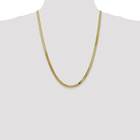 10K Yellow Gold 24" 4mm Polished Herringbone Chain Necklace