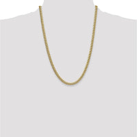 10K Yellow Gold 24" 5.25mm Semi-Solid Miami Cuban Link Chain