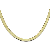 10K Yellow Gold 24" 5.5mm Silky Herringbone Chain with Lobster Clasp