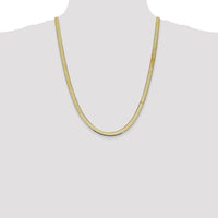 10K Yellow Gold 24" 5.5mm Silky Herringbone Chain with Lobster Clasp