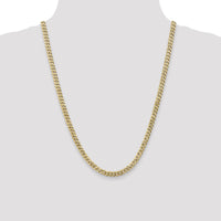 10K Yellow Gold 24" 5.75mm Flat Beveled Curb Chain Necklace