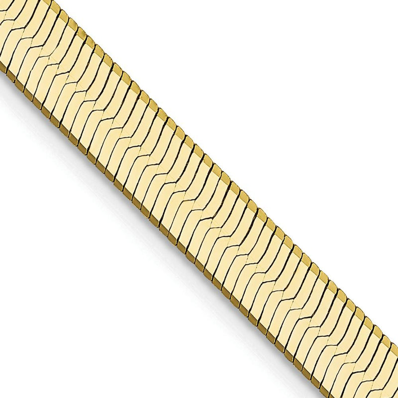 10K Yellow Gold 24" 5mm Polished Herringbone Chain Necklace with Lobster Clasp