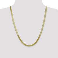 10K Yellow Gold 24" 5mm Polished Herringbone Chain Necklace with Lobster Clasp