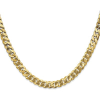 10K Yellow Gold 24" 6.25mm Flat Beveled Curb Chain Necklace