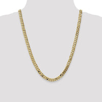 10K Yellow Gold 24" 6.75mm Flat Beveled Curb Chain Necklace