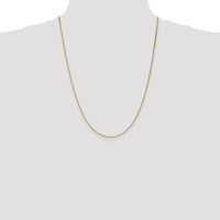 10K Yellow Gold 24" Box Chain Necklace - 1.1mm Wide with Lobster Clasp