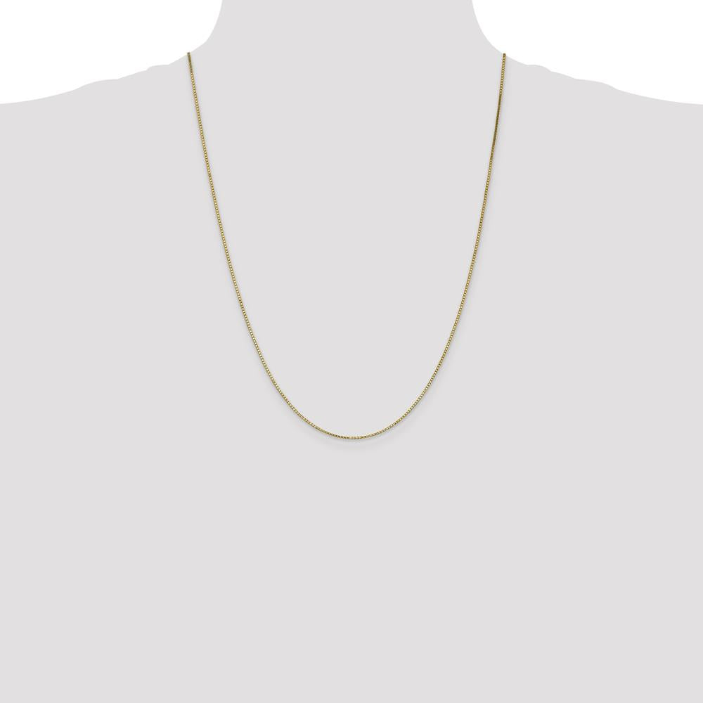 10K Yellow Gold 24" Box Chain Necklace - 1.1mm Wide with Lobster Clasp