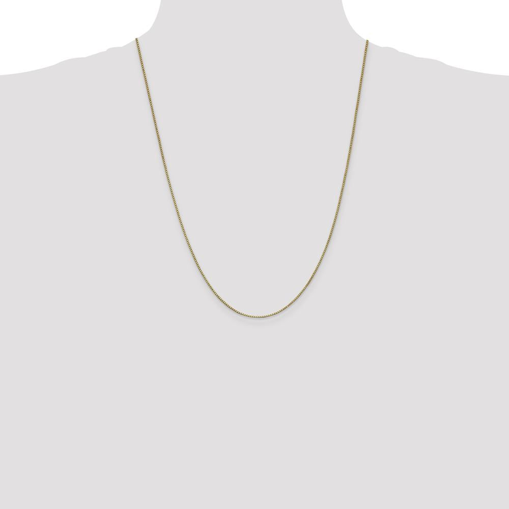 10K Yellow Gold 24" Box Chain Necklace - Polished Finish, 1mm Width