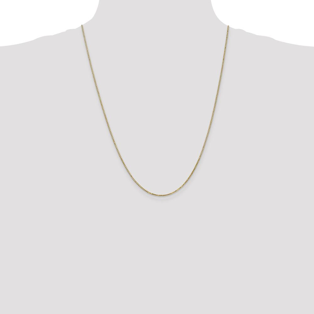 10K Yellow Gold 24" Box Chain Necklace - Polished Finish with Lobster Clasp