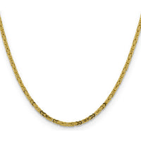 10K Yellow Gold 24" Byzantine Chain Necklace - 2.5mm Width