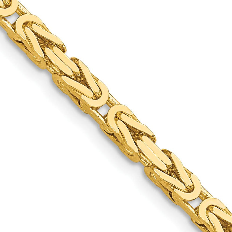 10K Yellow Gold 24" Byzantine Chain Necklace - 3.25mm Width