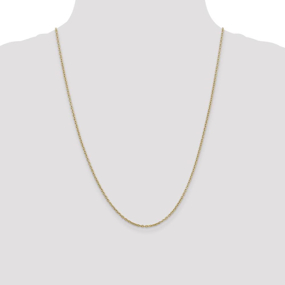 10K Yellow Gold 24" Cable Link Chain - 2mm Width