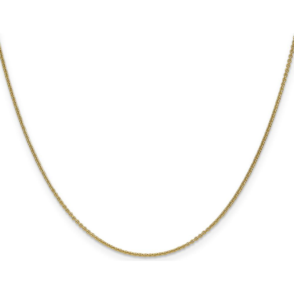 10K Yellow Gold 24" Cable Link Chain Necklace - 1mm Width, Lobster Clasp