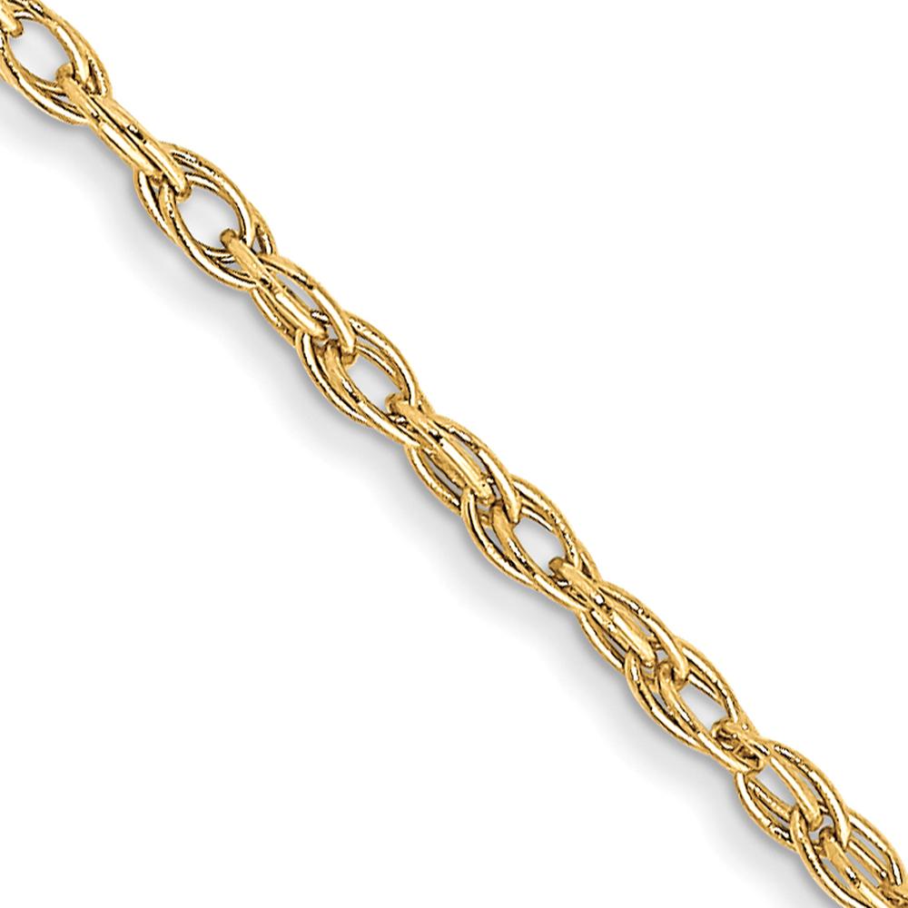 10K Yellow Gold 24" Cable Rope Chain Necklace - 1.15mm Width