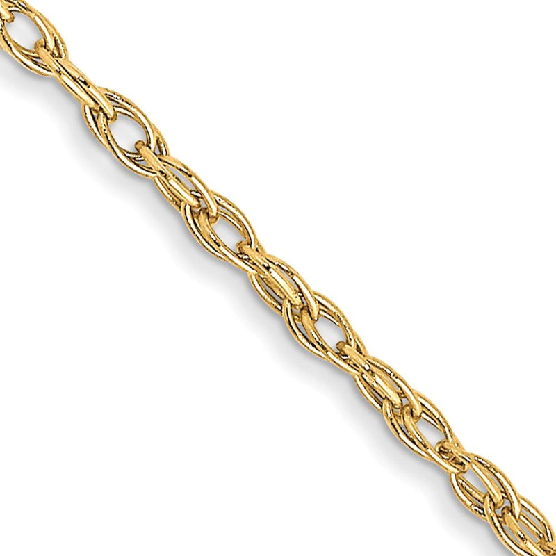 10K Yellow Gold 24" Cable Rope Chain Necklace - 1.15mm Width