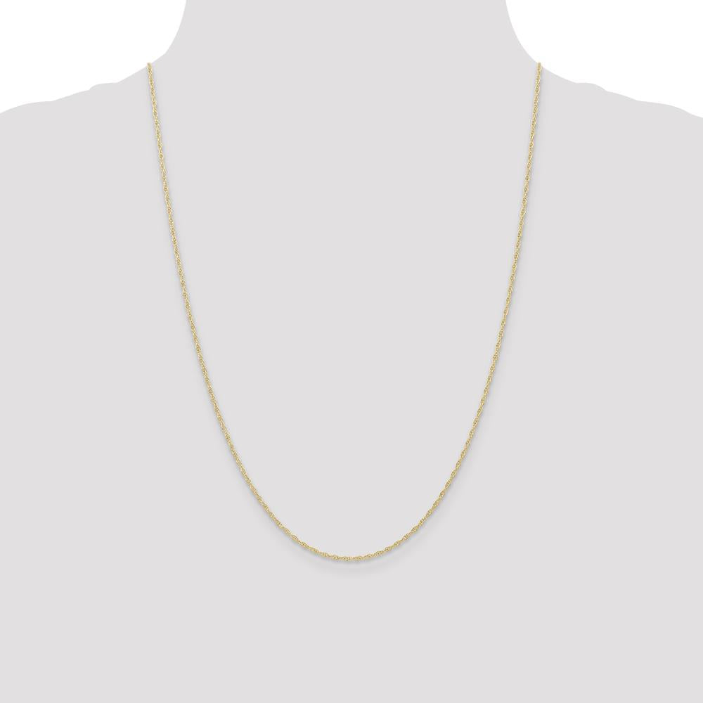 10K Yellow Gold 24" Cable Rope Chain Necklace - 1.15mm Width