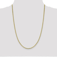 10K Yellow Gold 24" Concave Anchor Chain Necklace - 2.4mm Width