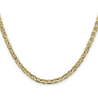 10K Yellow Gold 24" Concave Anchor Chain Necklace - 3.75mm Width