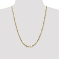 10K Yellow Gold 24" Concave Anchor Chain Necklace - 3.75mm Width