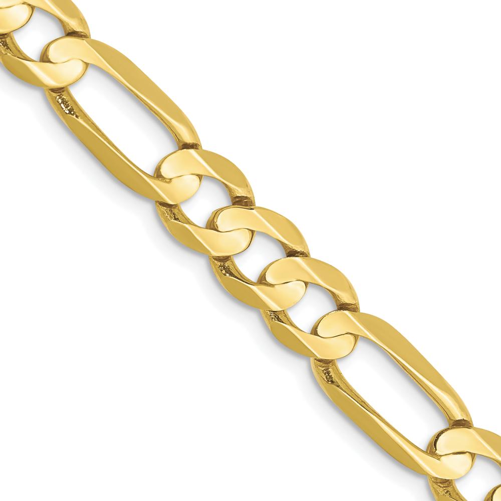 10K Yellow Gold 24" Concave Open Figaro Chain - 6.75mm Width
