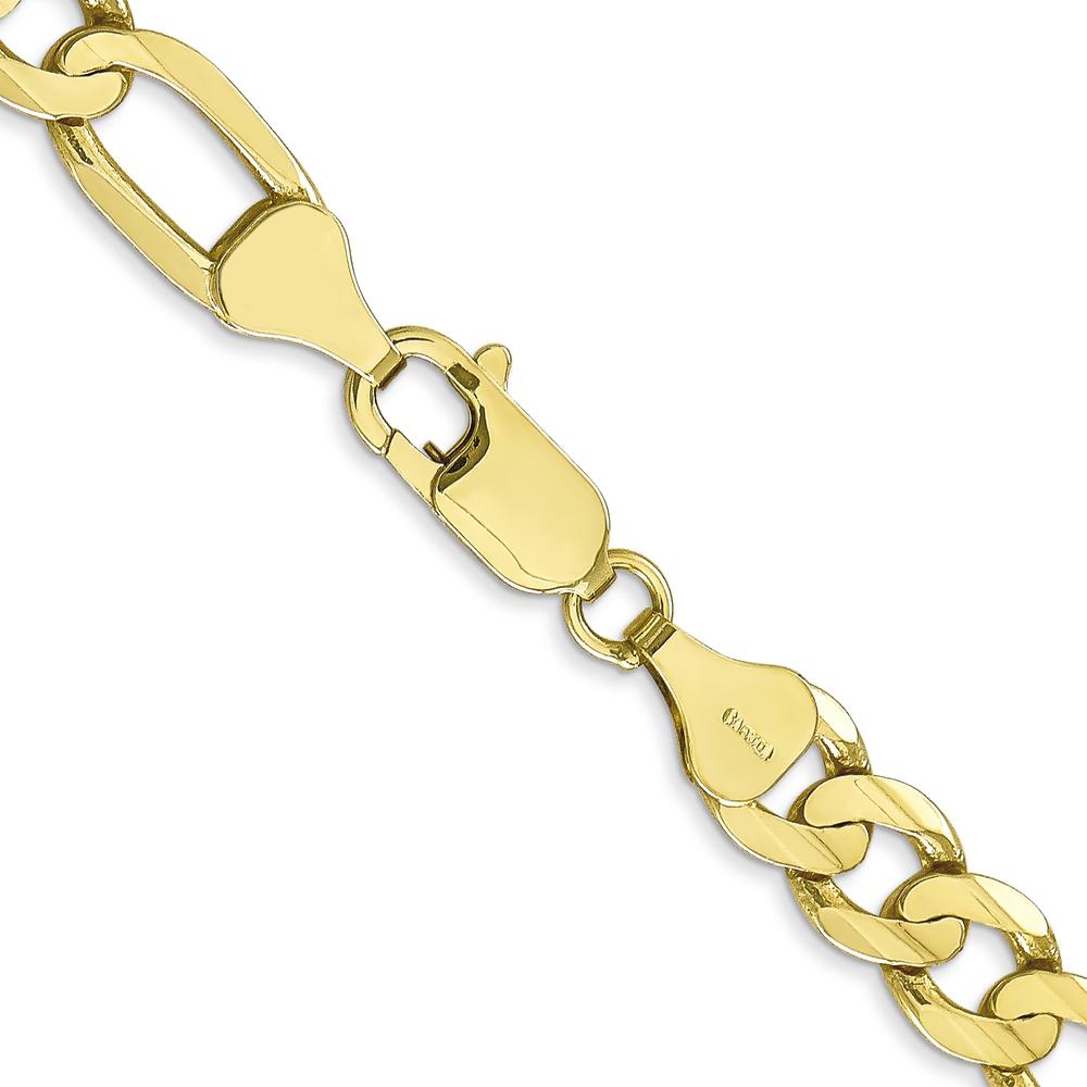 10K Yellow Gold 24" Concave Open Figaro Chain - 6.75mm Width