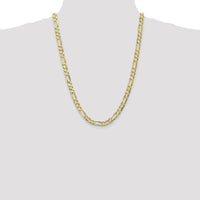 10K Yellow Gold 24" Concave Open Figaro Chain - 6.75mm Width