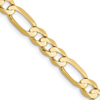 10K Yellow Gold 24" Concave Open Figaro Chain Necklace - 5.5mm Width