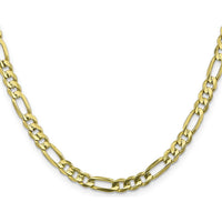 10K Yellow Gold 24" Concave Open Figaro Chain Necklace - 5.5mm Width