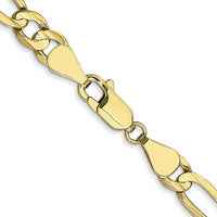 10K Yellow Gold 24" Concave Open Figaro Chain Necklace - 5.5mm Width