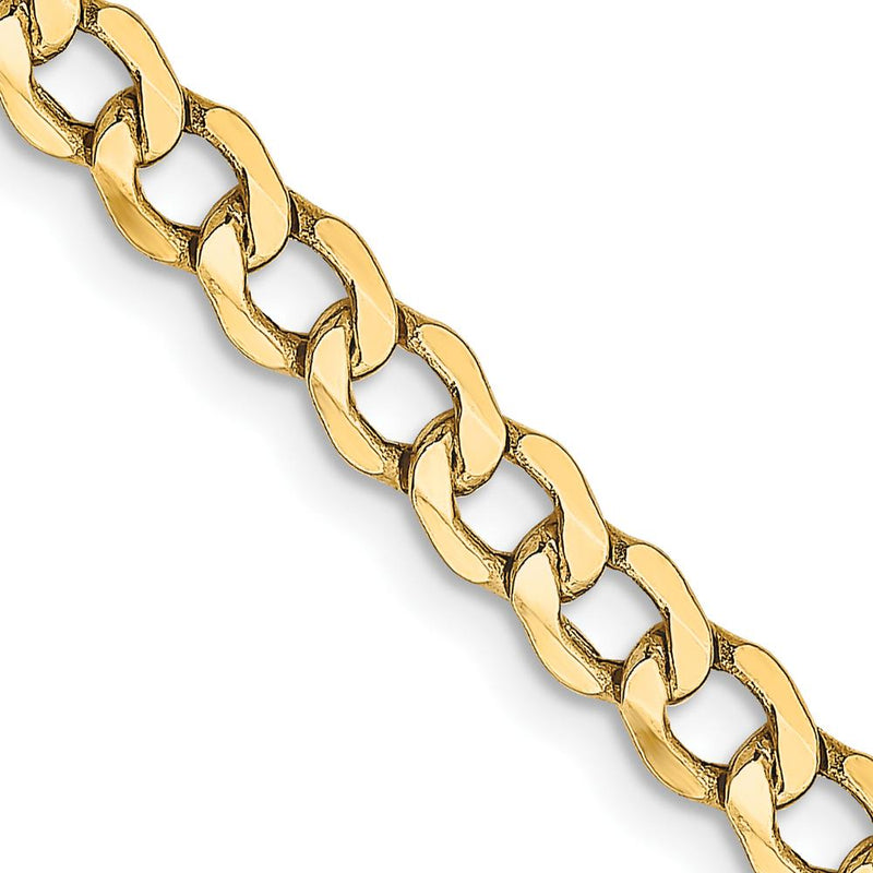 10K Yellow Gold 24" Curb Link Chain Necklace - 4.3mm Width