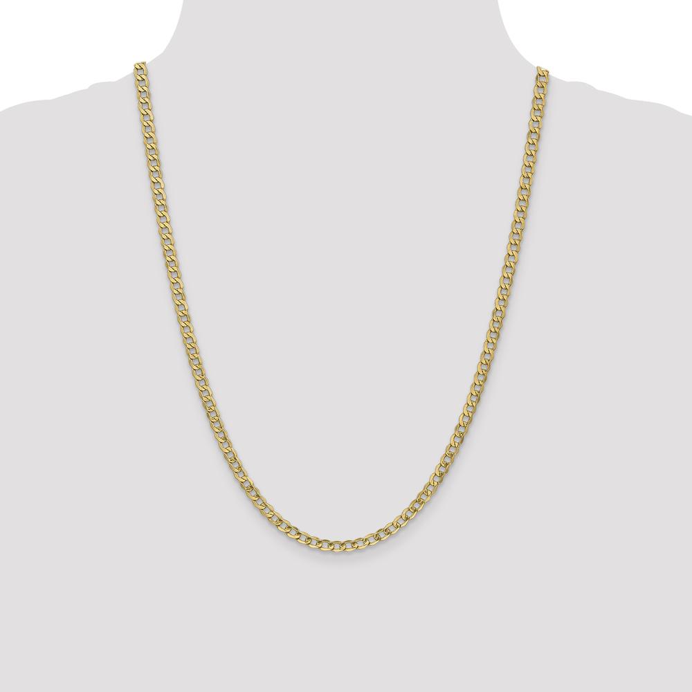 10K Yellow Gold 24" Curb Link Chain Necklace - 4.3mm Width