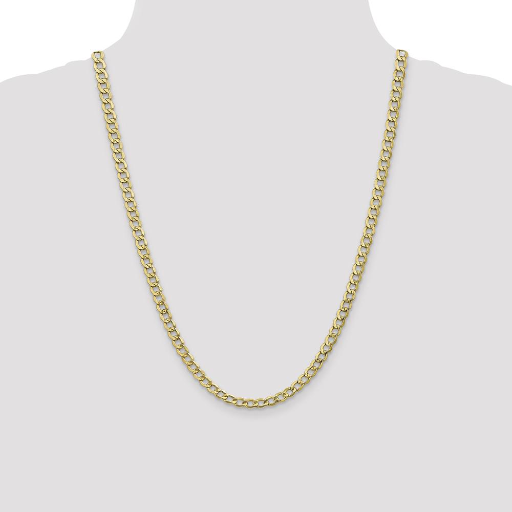 10K Yellow Gold 24" Curb Link Chain - Polished 5.25mm Width
