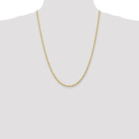 10K Yellow Gold 24" Diamond-Cut 3mm Rope Chain with Lobster Clasp