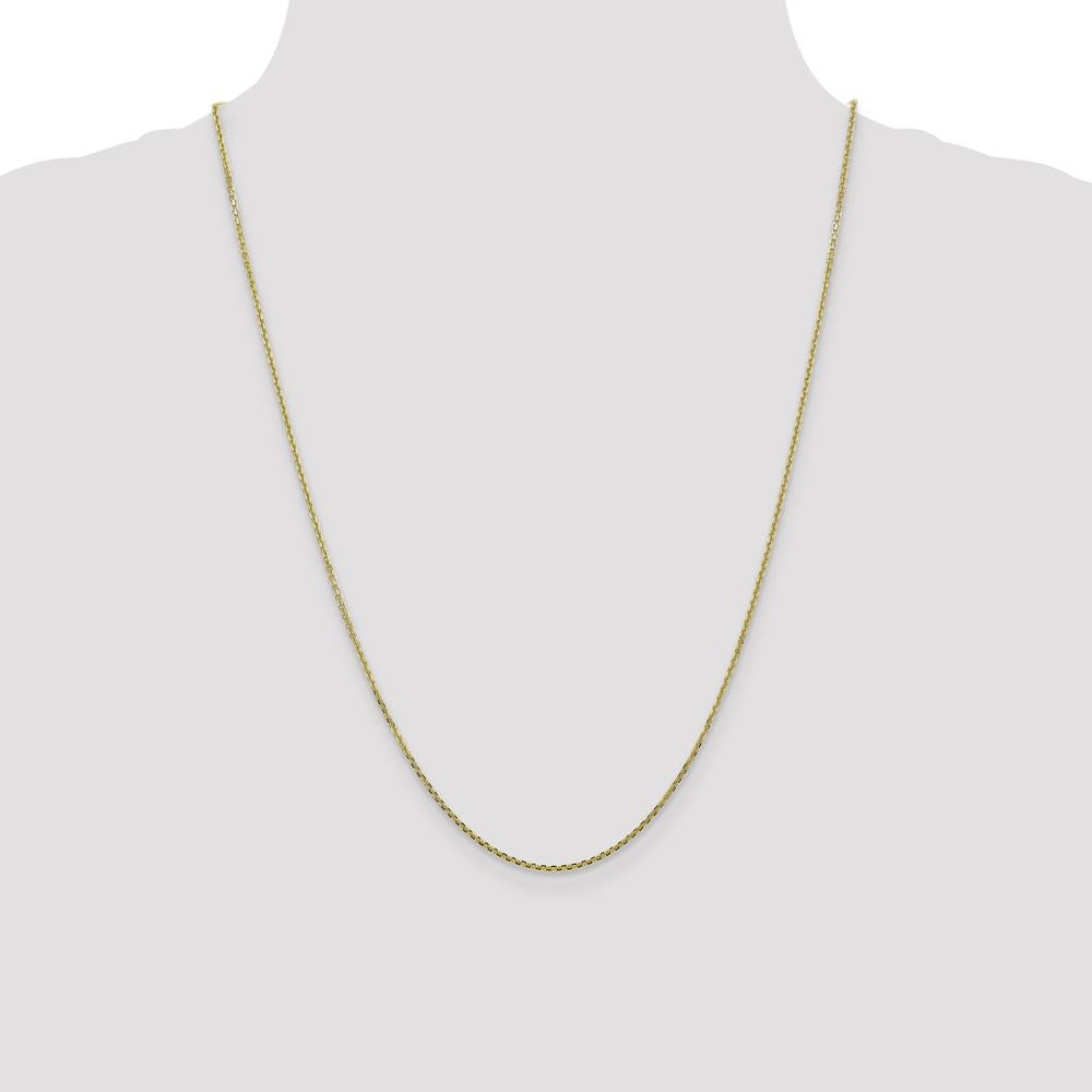 10K Yellow Gold 24" Diamond-Cut Cable Chain Necklace - Polished Finish